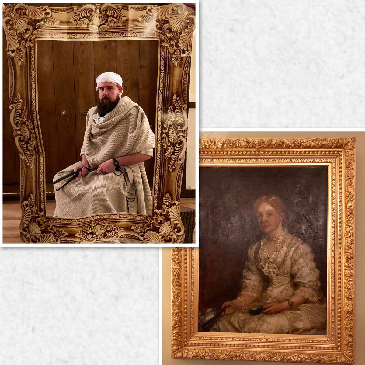 thirtynineweeks's tweet photo. Looking for a way to pass the time on lockdown? Throwback to last year when I decided to recreate some portraits in a fancy house... #lockdown  #portraits #StayHomeSaveLives https://t.co/ayODWhl3LV
