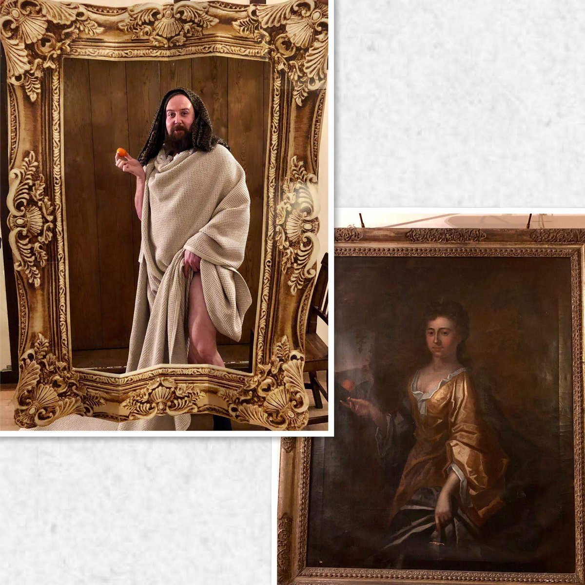 thirtynineweeks's tweet photo. Looking for a way to pass the time on lockdown? Throwback to last year when I decided to recreate some portraits in a fancy house... #lockdown  #portraits #StayHomeSaveLives https://t.co/ayODWhl3LV