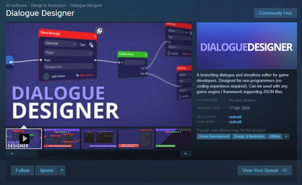 radmtt's tweet photo. DialogueDesigner - an easy to use tool for creating branching storylines is now on #Steam! Made with #GodotEngine. Thanks to everyone for your support so far!
#gamedevelopment #indiedev #IndieGameDev #visualnovel https://t.co/kvbjHUKffB