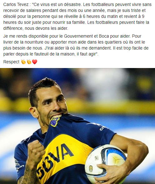 LMDFoot_'s tweet photo. Le superbe discours de Carlos Tevez face à la crise du Coronavirus 👏❤ https://t.co/dMcopGvM9c