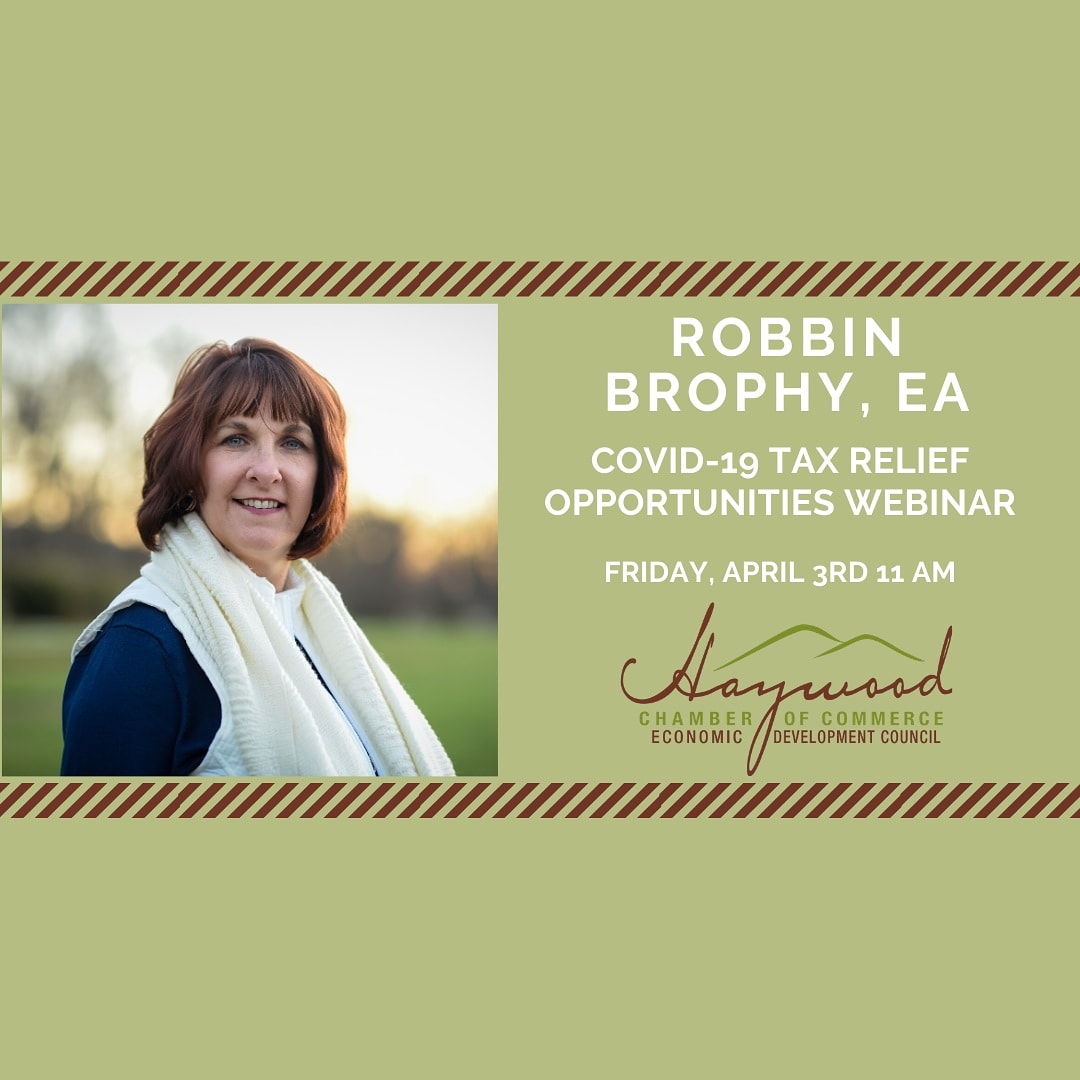 Robbin Brophy, EA will provide an overview of the new tax relief opportunities for individuals and businesses under the CARES Act. She will also cover topics that affect our businesses due to these challenging times.zoom.us/webinar/regist…