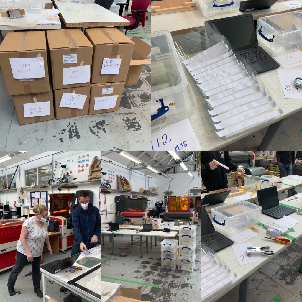 uberboffin's tweet image. Great effort last few days at @cammakespace by so many volunteers, including two of us from @geomonitors. 1000+ face screens for @CUH_NHS. A few hours of our time does not compare to the dedication by our amazing @NHSuk @NHSEngland. #ClapForOurNHS #clapforkeyworkers
