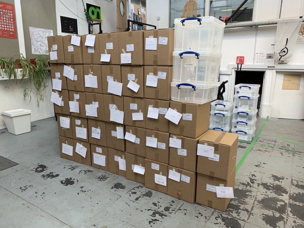uberboffin's tweet image. Great effort last few days at @cammakespace by so many volunteers, including two of us from @geomonitors. 1000+ face screens for @CUH_NHS. A few hours of our time does not compare to the dedication by our amazing @NHSuk @NHSEngland. #ClapForOurNHS #clapforkeyworkers