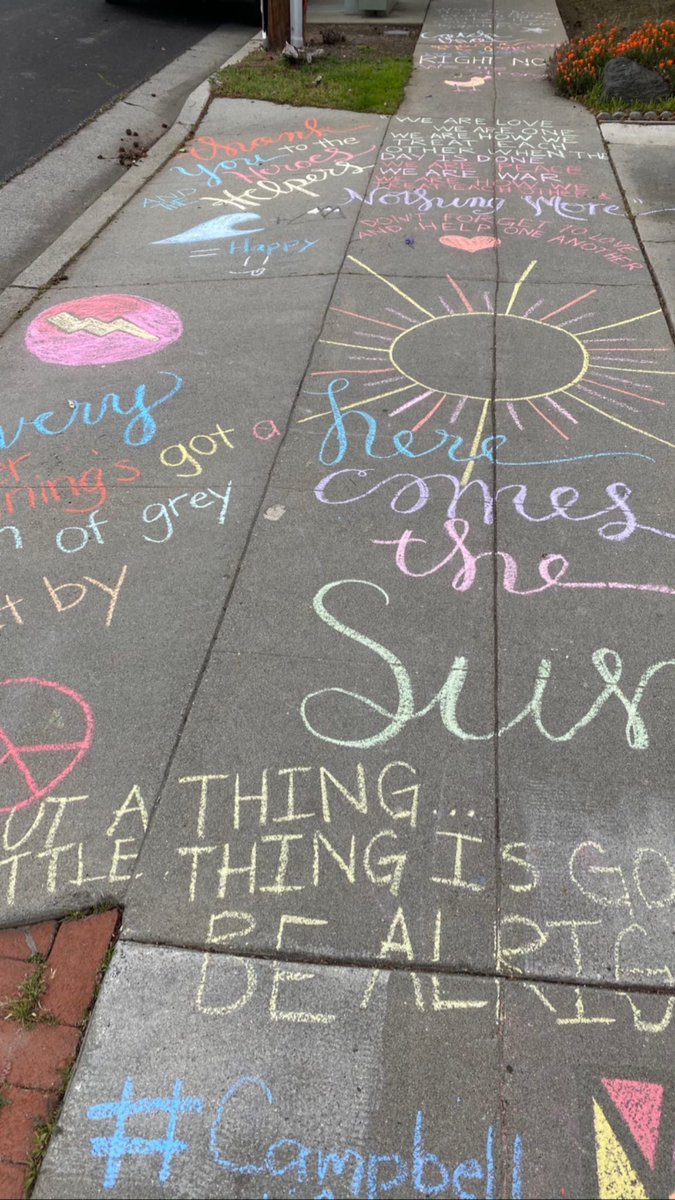 CampbellPolice's tweet photo. ☀️It’s a beautiful day outside. Here’s a little encouragement from some of our local artists. 🎨
Show us the creative ways you’re being active while staying safe.
#VirtualCommunityPolicing https://t.co/qqM4efVUDq