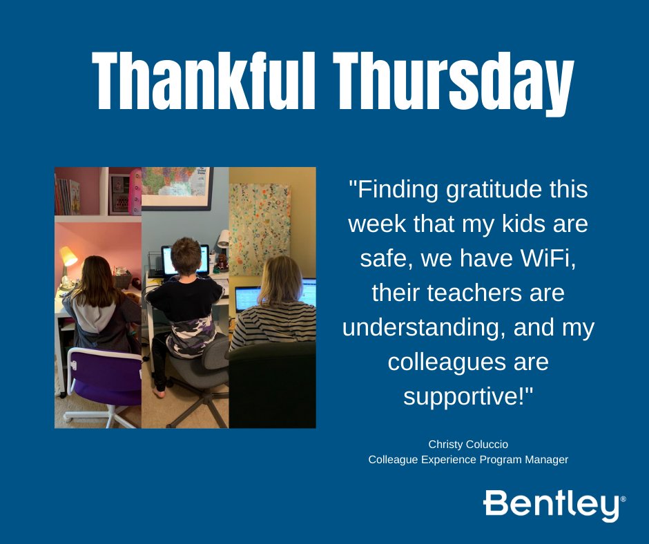 BentleySysHR's tweet photo. What are you thankful for this week? #iambentley #thankfulthursday @HRChris_Bentley https://t.co/KlwQGNfGpj