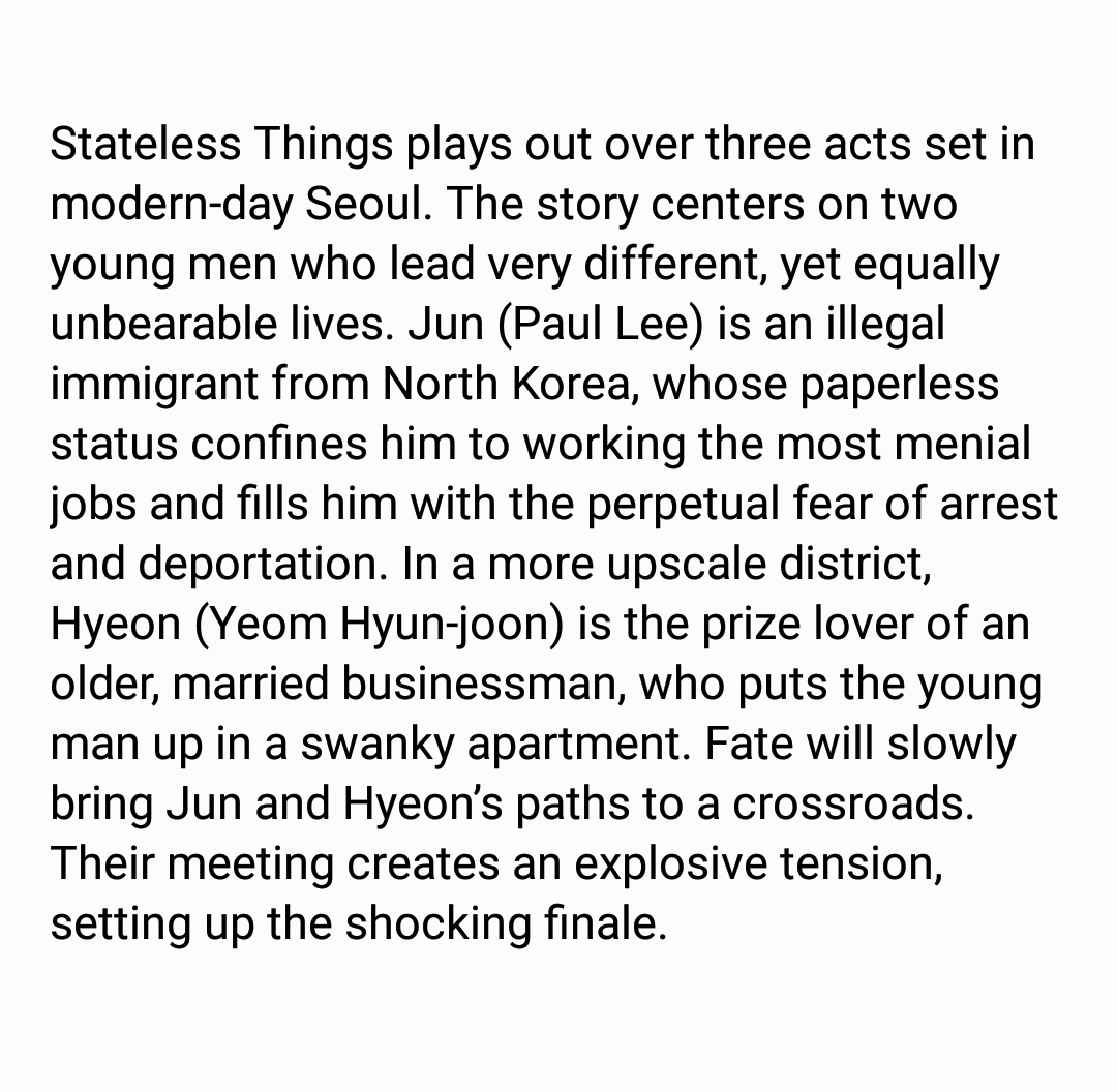 Stateless thingsYear : 2012Country : South KoreaType : movie