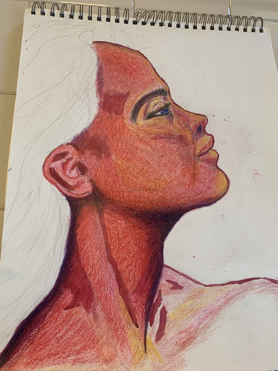 philipcarmelo's tweet photo. #art during #corona #mixedmedia #portrait #shelterin #gayart #servingface #givingneck https://t.co/9dYeVjohP1