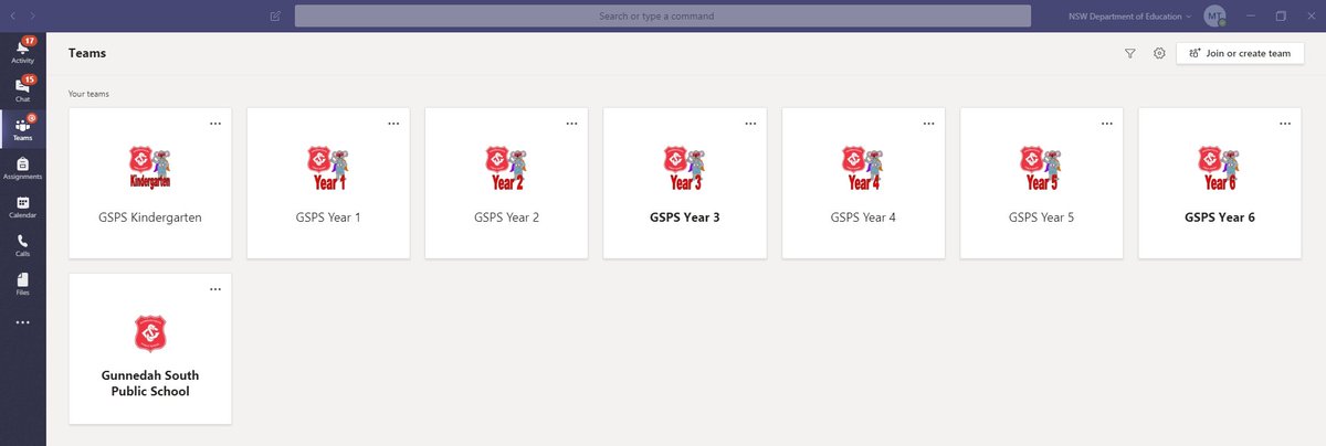 townesy77's tweet photo. How cute are the Gunnedah South PS Teams icons for their grade @MicrosoftTeams? I love that they have a Library channel and Kitchen channel where regular library and cooking broadcasts will take place along with asynchronous learning activities #remotelearning https://t.co/AsauIDRvtW