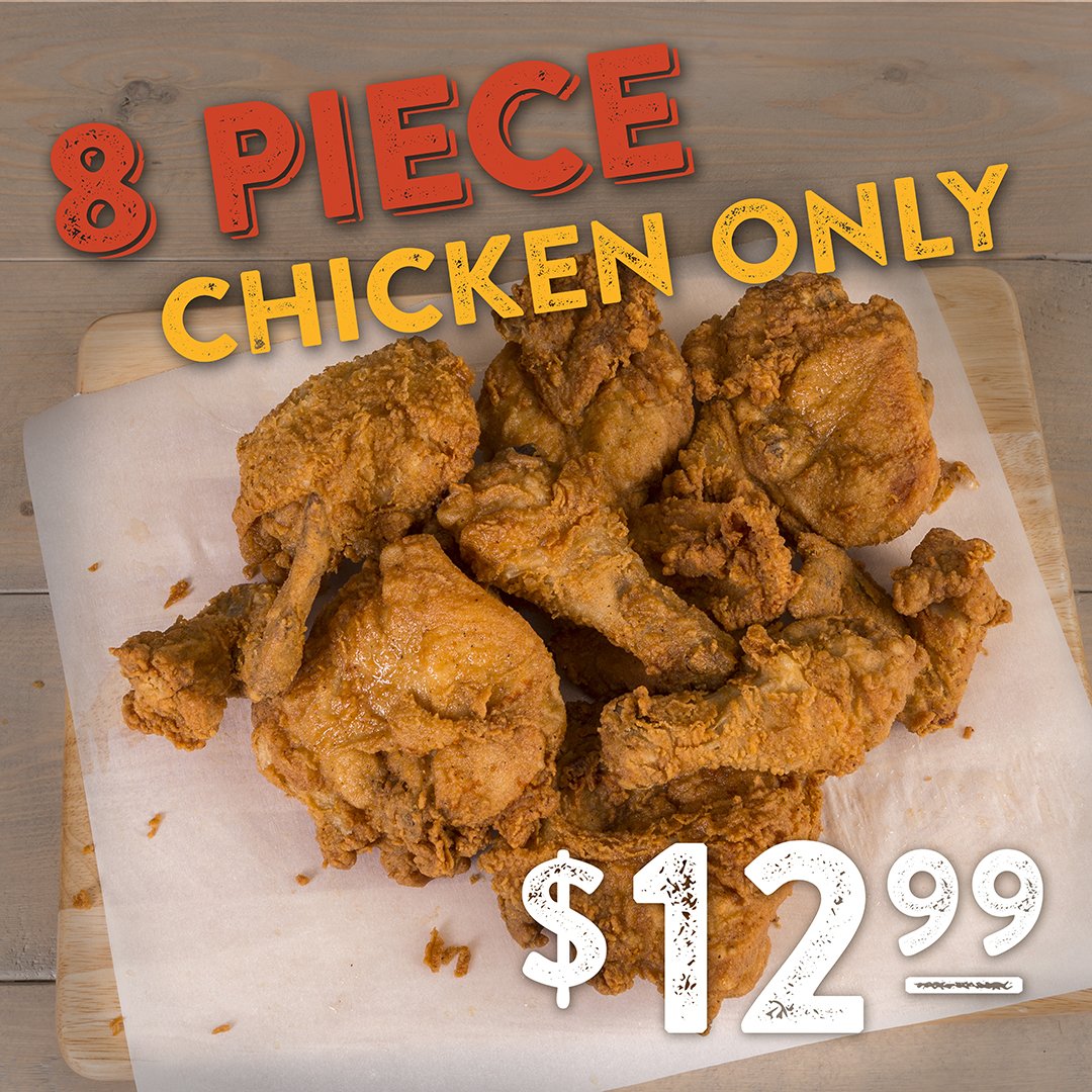 MrChickenTweets's tweet image. Not Pizza - a Real Meal. Your local Mr. Chicken offers a really great meal for a great price! 
• 8 Pieces only $12.99+
• $3 Mashed Potatoes
• $3 Biscuits
• $4 Choice of Side
Drive-thru or order for delivery: bit.ly/2XF6cn5
#mrchicken #realfoodfast #supportsmall