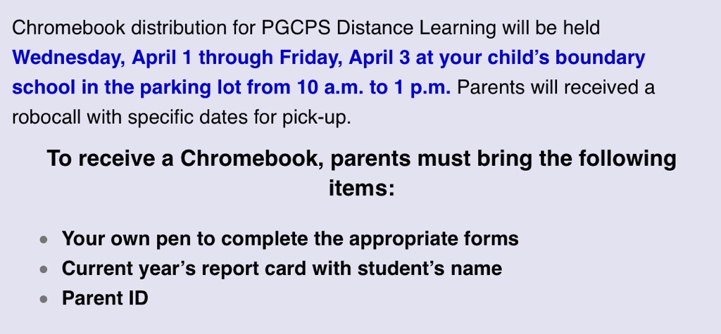 RFESroars's tweet photo. Tomorrow is the day! If you need a chromebook for distance learning, please see the schedule below for your pick up time.  Parents are REQUIRED to bring a photo ID, your child's last report card, and a pen to complete the Student Equipment Agreement. NO EXCEPTIONS! https://t.co/4AsSUUbfHo