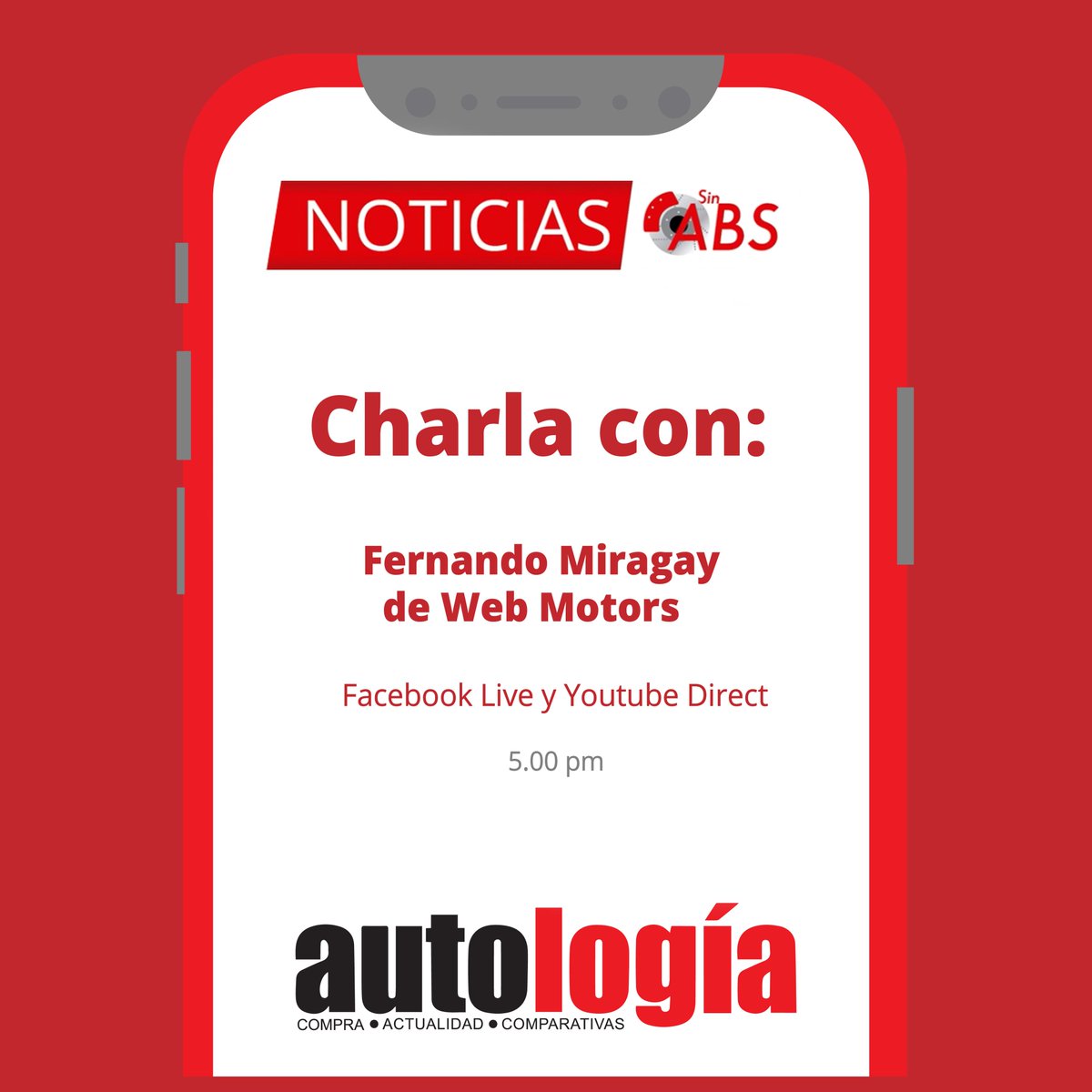 soloautos's tweet photo. ¿Qué pasa con la industria automotriz en Brasil? Fernando Miragay de @Webmotors Brasil estará con nosotros para charlar al respecto.  #Autología #SinABS #Brasil https://t.co/wVhjc8fP8d