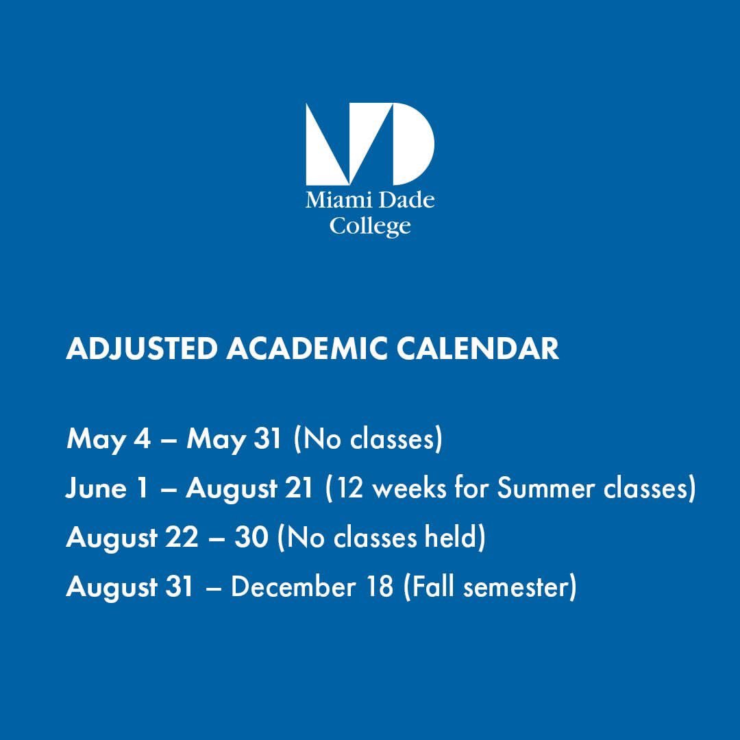 MDC Athletics on X: "Dear MDC community, here are some changes to the academic  calendar. #beMDC https://t.co/MHwBTE1teM" / X