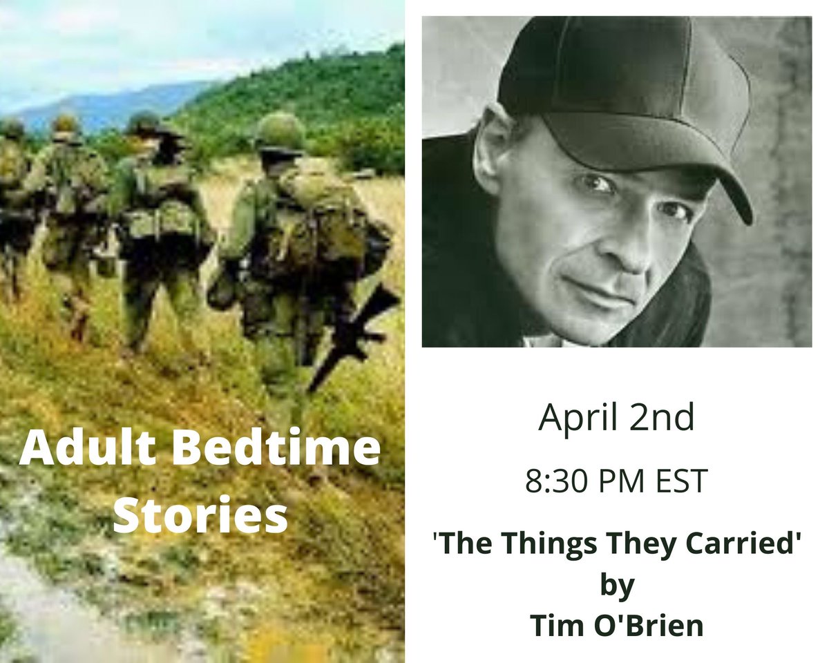 Facebook Live reading of an Adult Bedtime Story
 'The Things They Carried'
    Tonight at 8:30 EST
#books #QuarantineLife #CoronaLockdown #FBLive 
facebook.com/todd.abernathy…