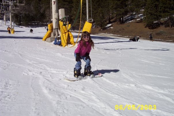 goggles? who needs em! 8-year-old me hit the slopes with my barbie sunglasses