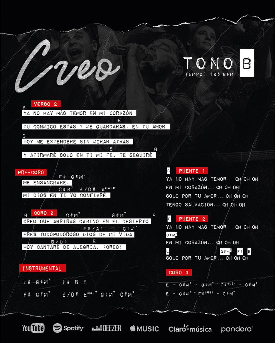 CFAMUSICoficial's tweet photo. Acá te dejamos los acordes de la canción #Creo para que puedas compartir tu versión #YoTambienCreo 🙌🏻 https://t.co/6mcKUgHDaS