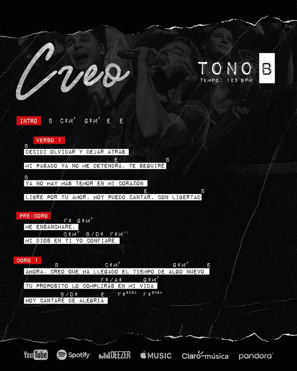 CFAMUSICoficial's tweet photo. Acá te dejamos los acordes de la canción #Creo para que puedas compartir tu versión #YoTambienCreo 🙌🏻 https://t.co/6mcKUgHDaS