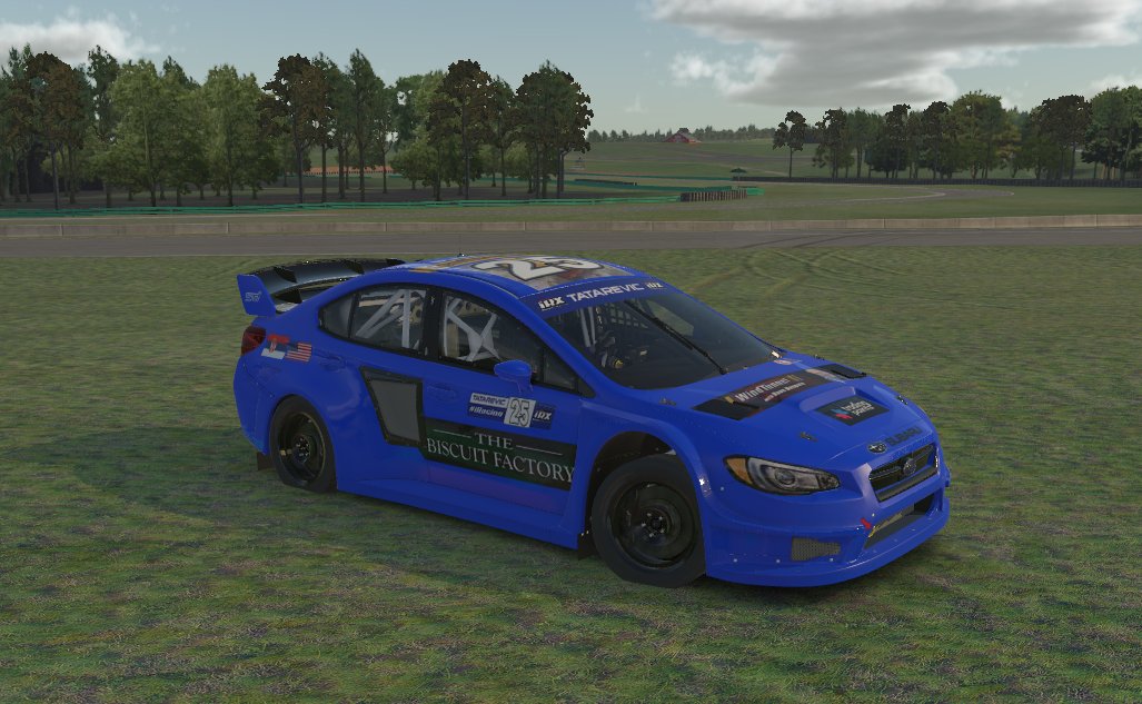 I think that this should do. Just like real life, a blue Subaru with a biscuit on it.