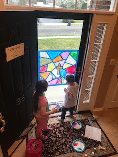 SetonMother's tweet photo. KA decorating doors and sharing some positivity in their community. #catholicsocialteaching #sacrifice https://t.co/4DVslBeFJB