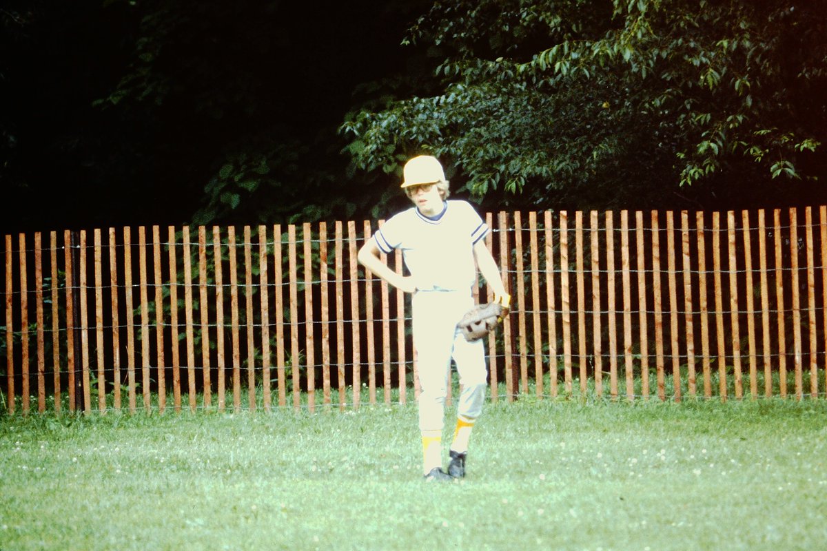 Here was a good older brother...Showed support of his younger brother playing sports, BUT still trash talked him in the captions on the slides. The one of him batting says "He's No Hitter"