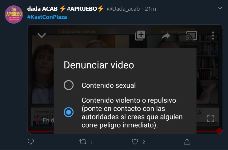Inpopulista's tweet photo. Los resentidos sociales del apruebo están con ají en el🍑 porque no pueden seguir funando el livestream de #KastConPlaza😂 https://t.co/0e9aTwRUXd