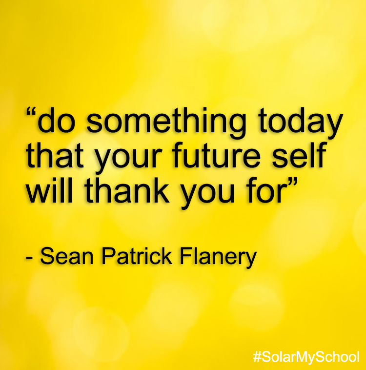 SolarMySchool's tweet photo. "do something today that your future self will thank you for"
- #SeanPatrickFlanery #Quote
Stay in and learn something!
#LearnFromHome #SolarMySchool #SolarMyWorld #NonProfit #SolarPower #AtHome #HomeSchoolers #Education #HomeSchoolLife #BecauseOurSunShinesDownOnEveryone https://t.co/F5CFdMlFRT