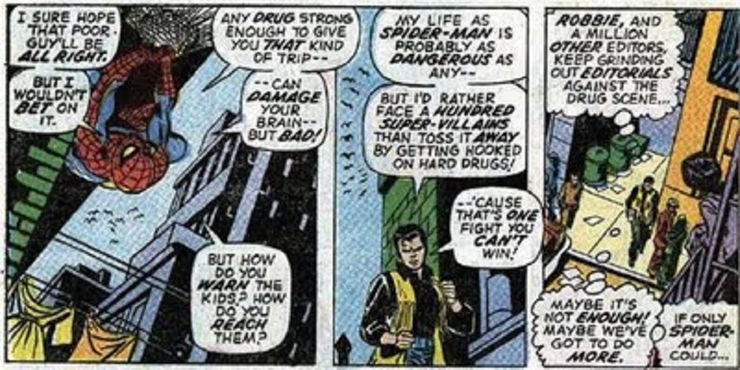 Por mucho tiempo los cómics fueron muy naive. Hasta que a un tipo llamado Stan Lee se le ocurrió ir en contra y publicar un cómic de Spider-Man que hablaba de drogas, sin el sello de la CCA. Las ventas explotaron y eso hizo que el resto de las editoriales se separen del CCA.