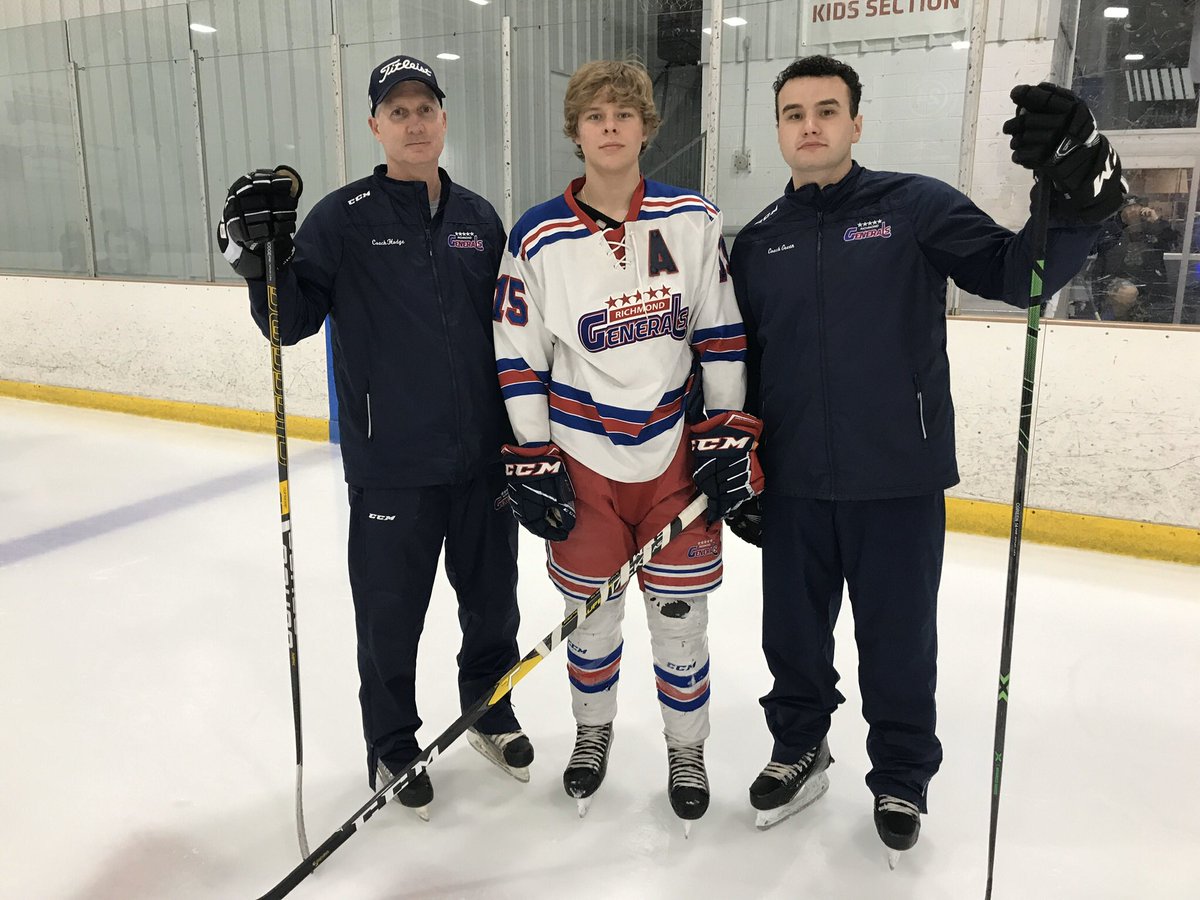 JayMarkiewicz's tweet photo. @M_markiewicz15 signed with  @RichmondGeneral Junior Hockey. He works so hard at his craft and he is excited at the opportunity to pursue his dream and passion.  Congrats to my main man Mic! https://t.co/jnJP78uqV1