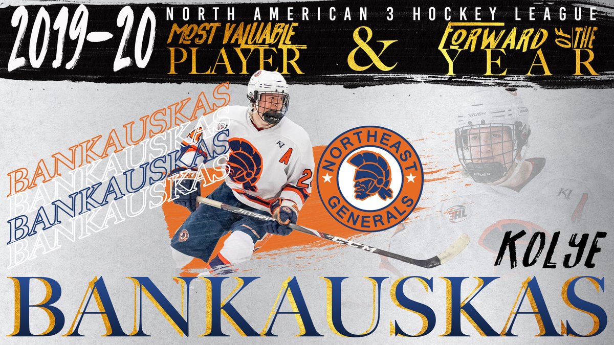 2019-20 #NA3HL Most Valuable Player and Forward of the Year: Kolye Bankauskas, <a href="/negenerals/">Northeast Generals</a> na3hl.com/news/story.cfm…