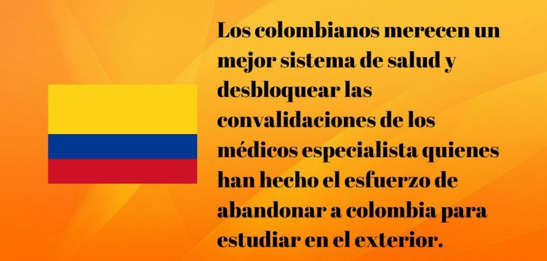 alejogomez12's tweet photo. El talento humano en salud pide a gritos #RegimenEspecialYa asi como #convalidacionya de títulos de médicos especialistas Colombianos del exterior, si hay déficit de personal médico! @MinSaludCol @Mineducacion @MintrabajoCol @IvanDuque @Fruizgomez @VictoriaBxE https://t.co/H0wyq5e8RF