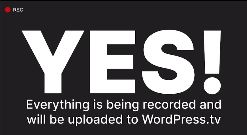 bph's tweet photo. @jimmy19742 @rich_tabor #wpblocktalk This is a slide out of the break slidedeck...
"Yes. Everything is being recorded and will be uploaded to @WordPressTV" https://t.co/bSZcOJtnxt