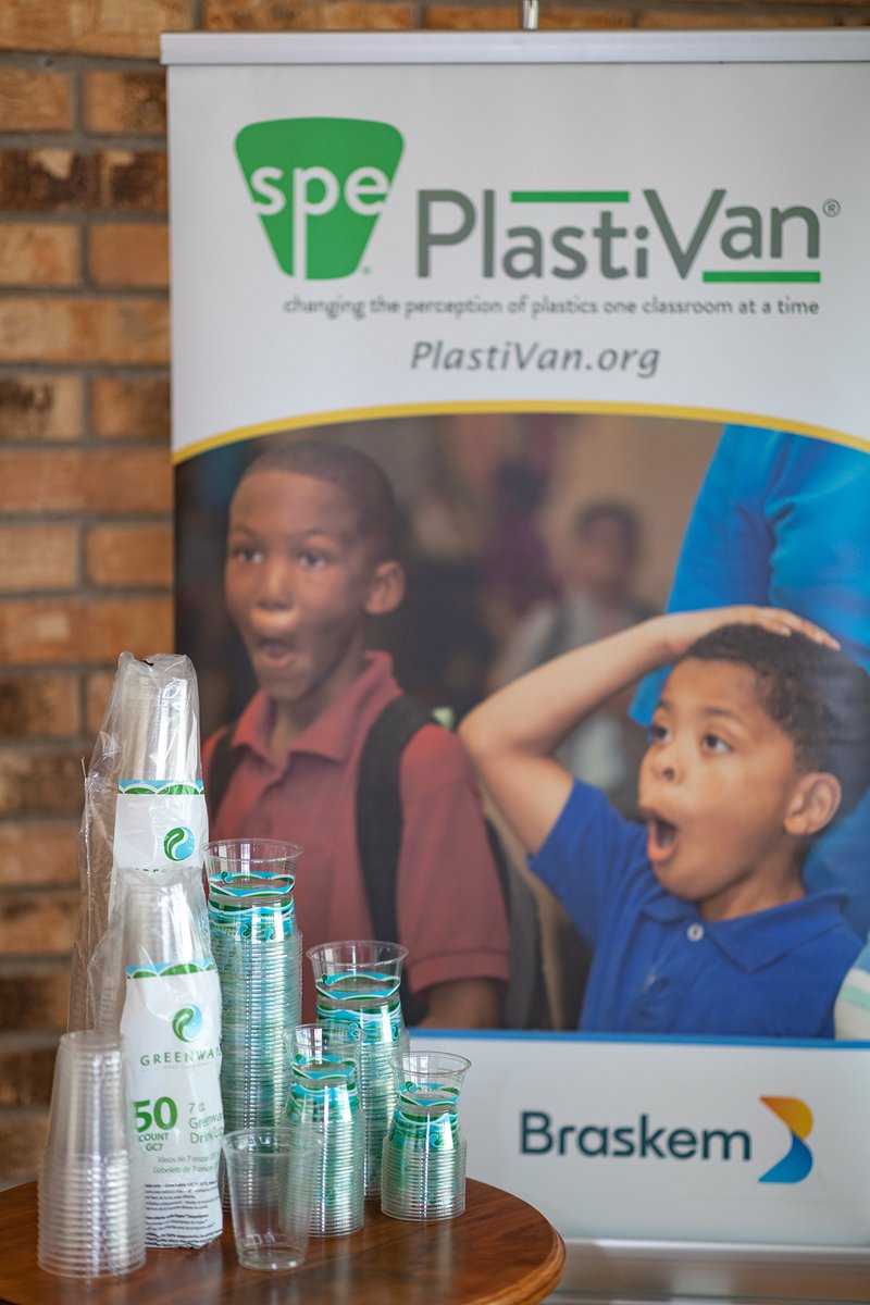 4SPE_Plastics's tweet photo. The new #PlastiVan Sustainability curriculum talks about biobased and biodegradable polymers. Thanks to Fabri-Kal for their PLA greenware and @BraskemBio for their I’m Green™ Polyethylene material donations to plastics education. #SPEWe #sustainability #plastic #STEM #Education https://t.co/losbEMnncX