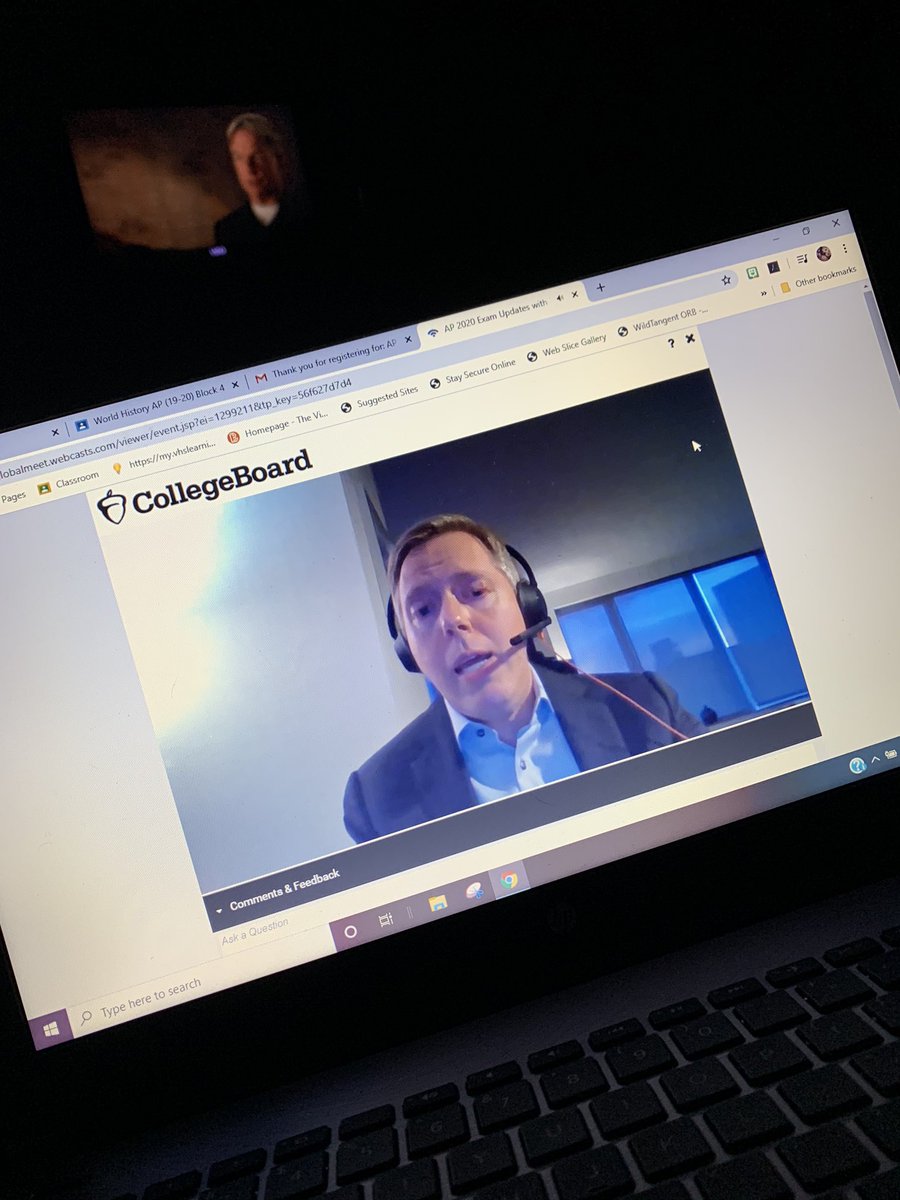 MrsTuckerWHS's tweet photo. Collegeboard AP Exam update webinar with @AP_Trevor #wtaspirit #wpsspirit #ncisspirittoo #ruleno3 https://t.co/m6ElhHWCm4