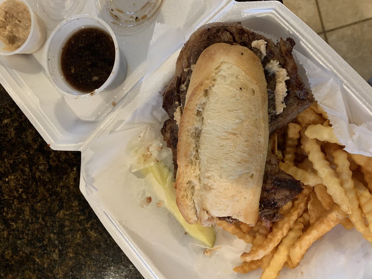AhonenKeith's tweet photo. Bridge Tavern. Crosby, MN. Steak sandwich. Couldn’t wait to take a bite. Amazing.  #powertriptakeout https://t.co/f6zsBVPsWq