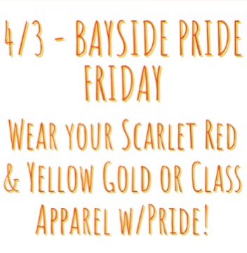 Hello_Newman00's tweet photo. #MarleyHeads it’s finally your day #BaysidePrideFriday Tag @BHSMarlins on Twitter or IG & BHS.Salt on IG. Be sure to use the official #’s - #ItsAGreatDayToBeAMarlin #ProudMarlin #MakeYourMarkMarlins Be sure to tune in for the Afternoon announcements! 😁❤️💛#StayHomeSaveLives https://t.co/AY9S4MyS5L