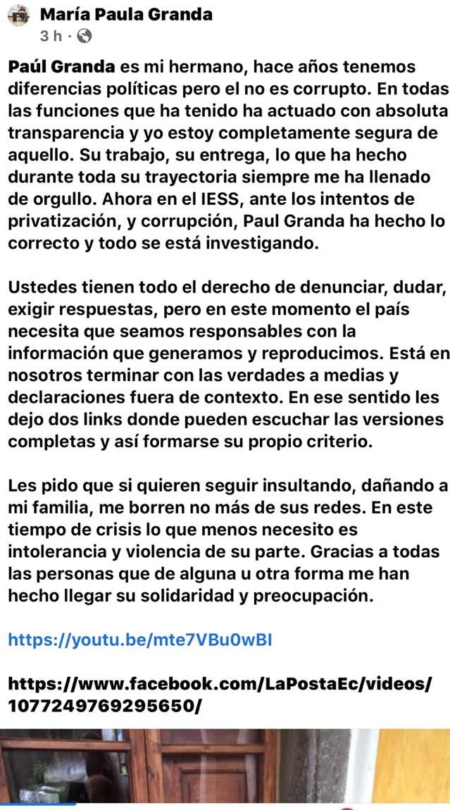 PabloGrandaD1's tweet photo. Los que hemos visto el trabajo de @PaulGranda sabemos de su honestidad. Siga adelante porque juntos y sumando saldremos de esta emergencia
#QuedateEnTuCasa https://t.co/FRbwBbQsq5