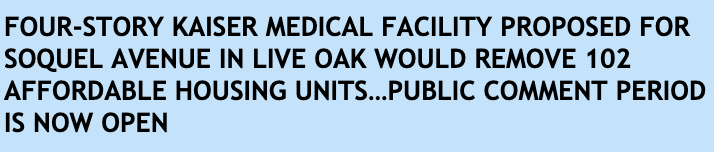 nogrowthsc's tweet photo. FOUR-STORY KAISER MEDICAL FACILITY PROPOSED FOR SOQUEL AVENUE IN LIVE OAK WOULD REMOVE* 102 AFFORDABLE HOUSING UNITS

* it actually replaces an auto junkyard zoned RM-2 which could've been housing that we also could've opposed https://t.co/JVyiznxlvZ