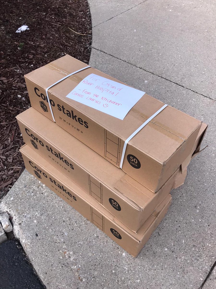 BecLizWag's tweet photo. Last week, I connected with @grhospitalkw to donate election lawn sign frames on behalf of the Kitchener Centre Liberals to assist with COVID efforts in the community. 

Every little bit helps. 🏥 

For a list of needed supplies visit:  https://t.co/yTHNgSJcrS 

#HealthcareHeroes https://t.co/Pz3s6DBic1
