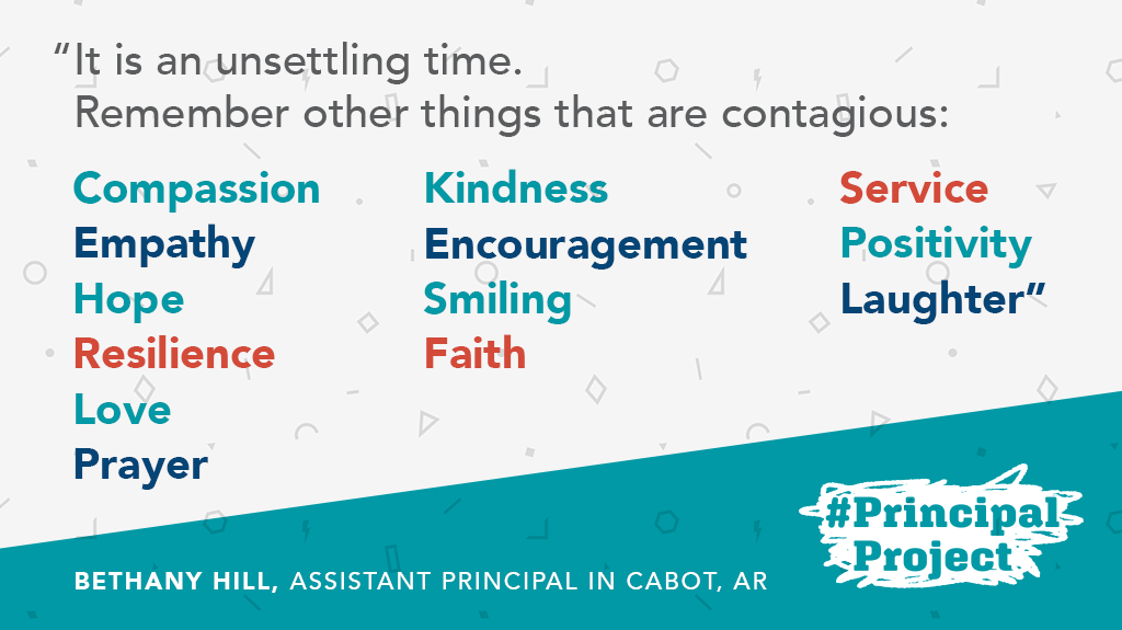 PrincipalProj's tweet photo. While taking steps to discourage the spread of #COVID19, you can also take steps to encourage collaboration, community and #SchoolCulture, says AP @bethhill2829. #HowILead #APchat #JoyfulLeaders https://t.co/SzXS9PhCWk