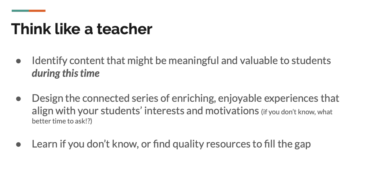 chadkillian1's tweet photo. What can I do to make this #HPEatHome experience positive &amp; meaningful for me and my students?

- Keep it simple
- Think like a teacher
- Teach --> Technology is just the vessel

Link to video for more details: https://t.co/dQDgCyobUJ https://t.co/ZaxIAN7ru5
