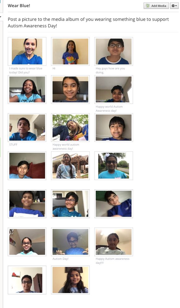 MrsAlleven's tweet photo. 5C filled our morning message media album with blue today! #CISDautismawareness @VRE_STARS https://t.co/GpdGlGrfHX