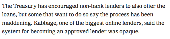 All these lenders are said to be eligible but they have to be approved by SBA and there's no system of approvals set up.  https://www.nytimes.com/2020/04/02/business/small-business-coronavirus-stimulus.html