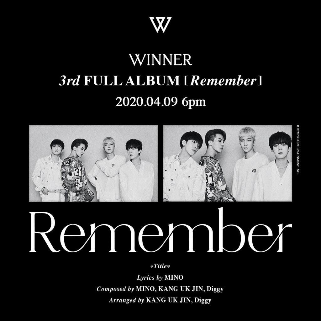 [✨Remember✨] TITLE POSTER💙

#Wemember_Remember #WINNER #위너 #3rdFullAlbum #Remember #Title #Remember #TitlePoster #AlbumRelease #20200409_6pm #YG