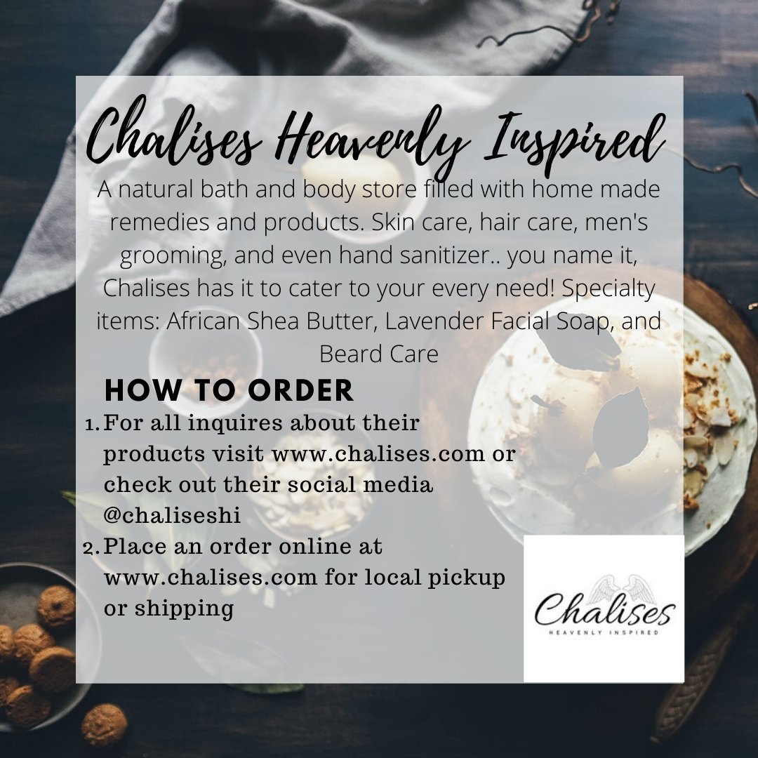 Need soap, hand sanitizer, skin care, or even beard care? Chalises makes it all!