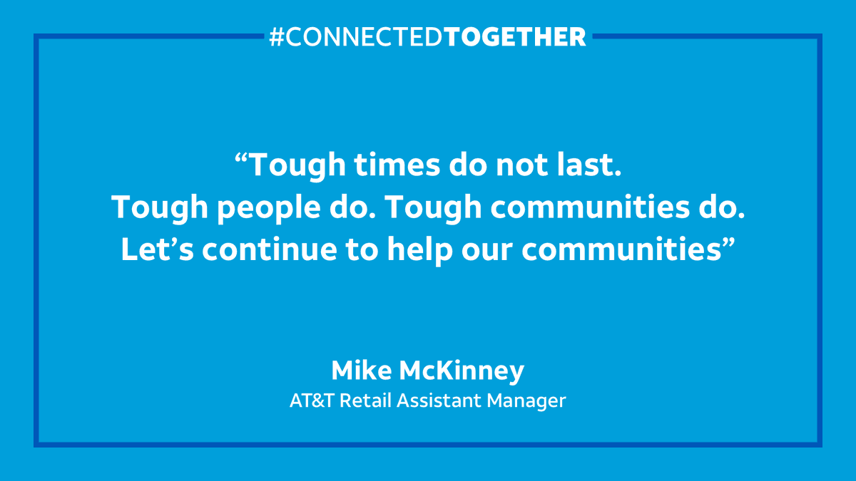 ATT's tweet photo. A few words from our AT&amp;T family on why &amp; how we are so dedicated to staying #ConnectedTogether now more than ever. 💙 https://t.co/dl8hJx60ou