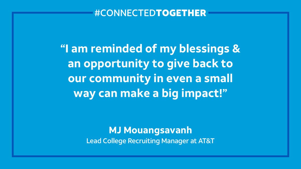 ATT's tweet photo. A few words from our AT&amp;T family on why &amp; how we are so dedicated to staying #ConnectedTogether now more than ever. 💙 https://t.co/dl8hJx60ou