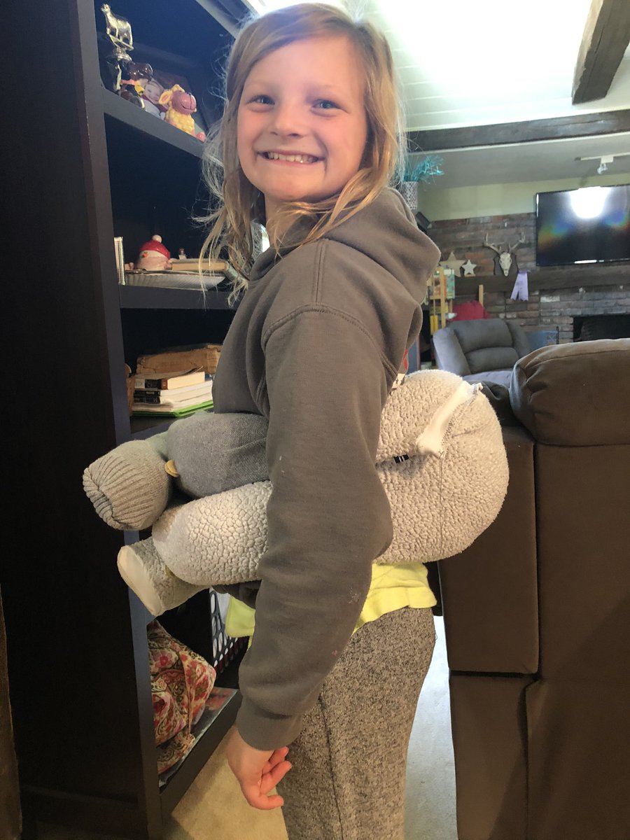 A_kyle1's tweet photo. Day 4 of virtual spirit week: show us your talents. I can’t sing/dance but I can help the kids w/ their projects. E’s vision started off as some sort of koala pillow thing &amp; B wanted homemade caramel. #avonstayingstrong @AvonMSBraves @AvonCSDPD @R_Wagner07 @PacatteRyan @avonmslib https://t.co/SGR3TcprtF