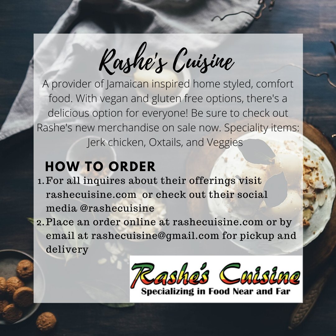 Did someone say Jamaican food?  Come try the best Jerk chicken in town at  @RasheCuisine!