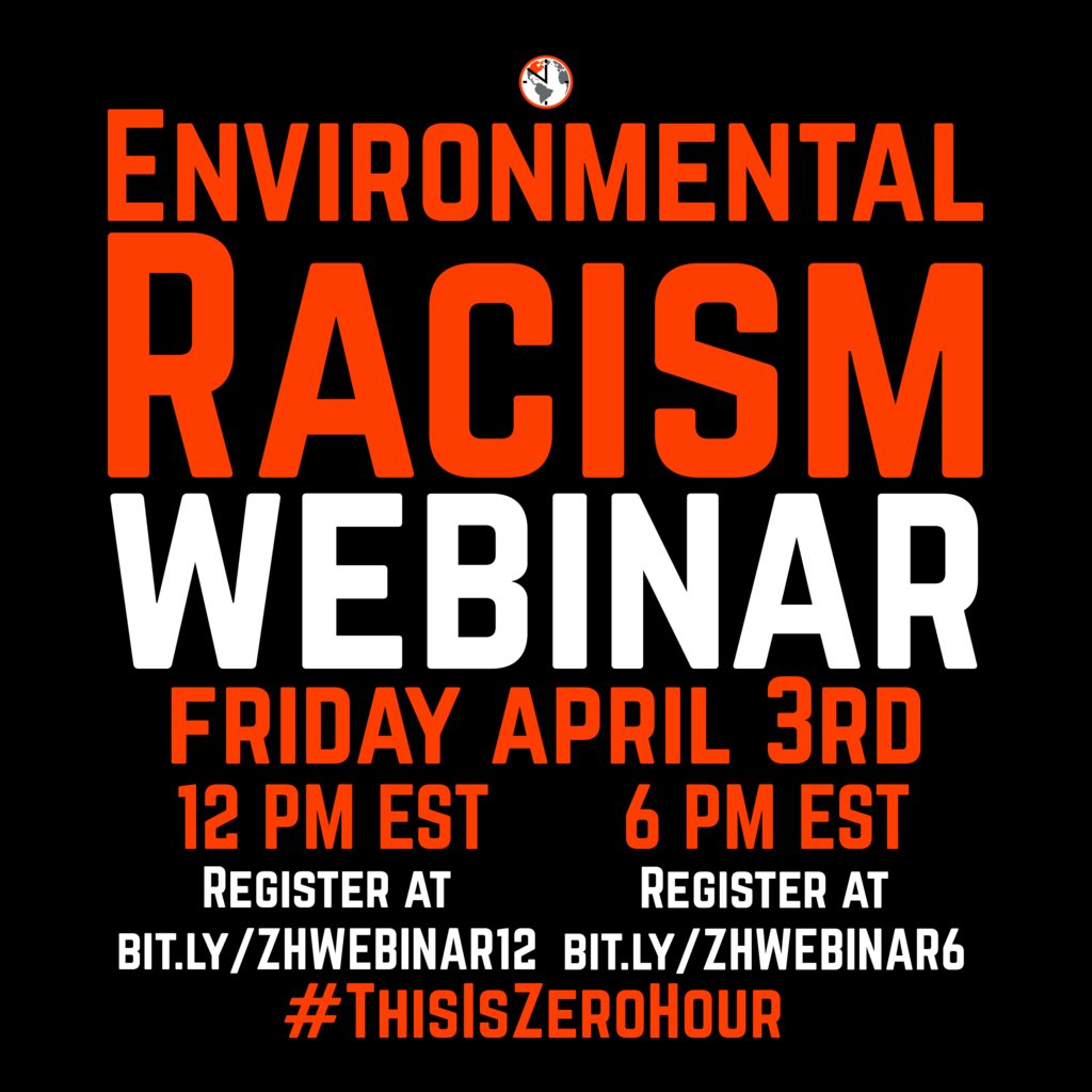 ThisIsZeroHour's tweet photo. TOMORROW:💥we are hosting our first #GetToTheRoots of Racism Digital Webinar! The topic of this webinar will be environmental racism. The conversation will be led by our team of directors with help from other organizers, who will share their experiences and facilitate. https://t.co/9tfcdL9qNE