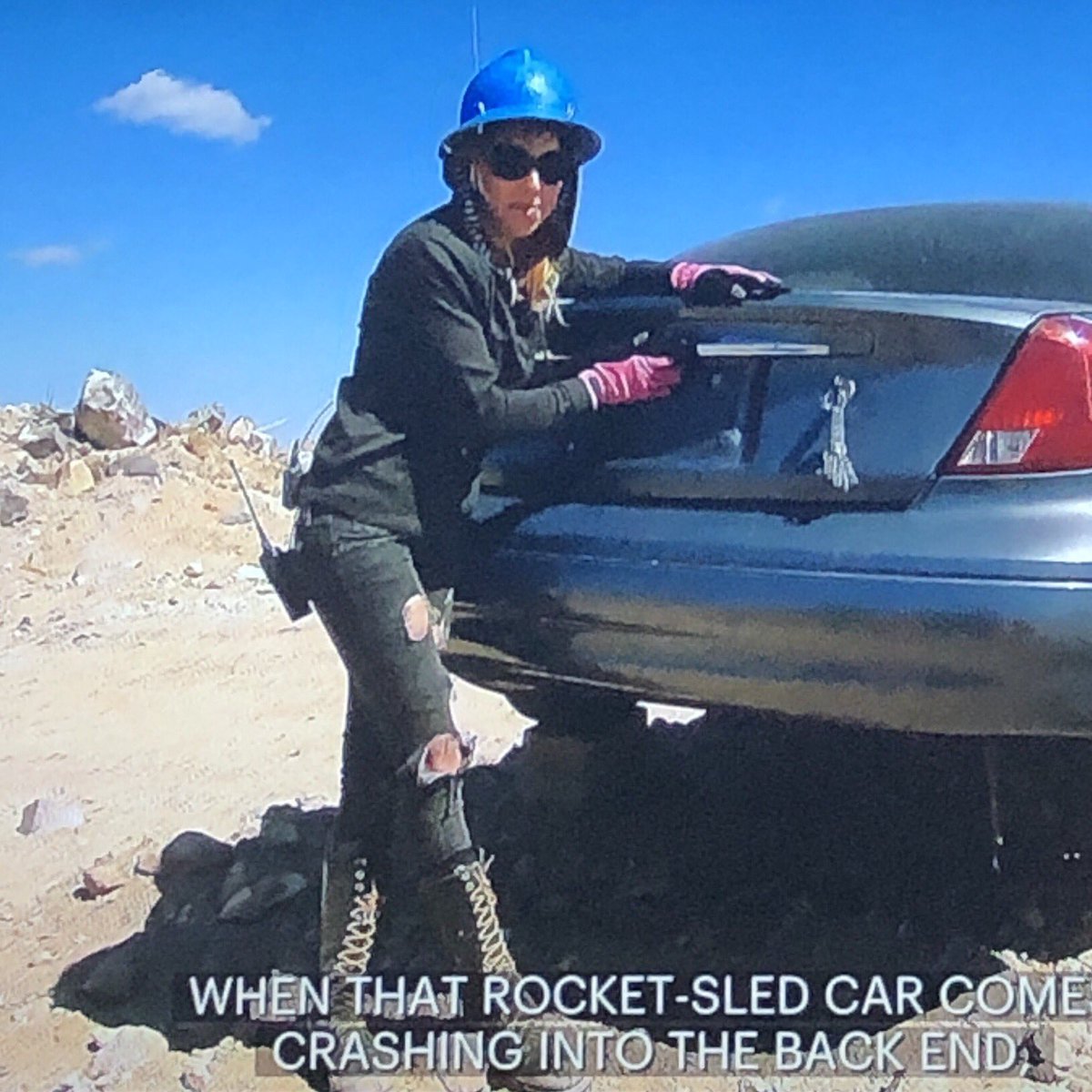 S11E3: pissed off her foreman by blasting too much MCR at the construction site