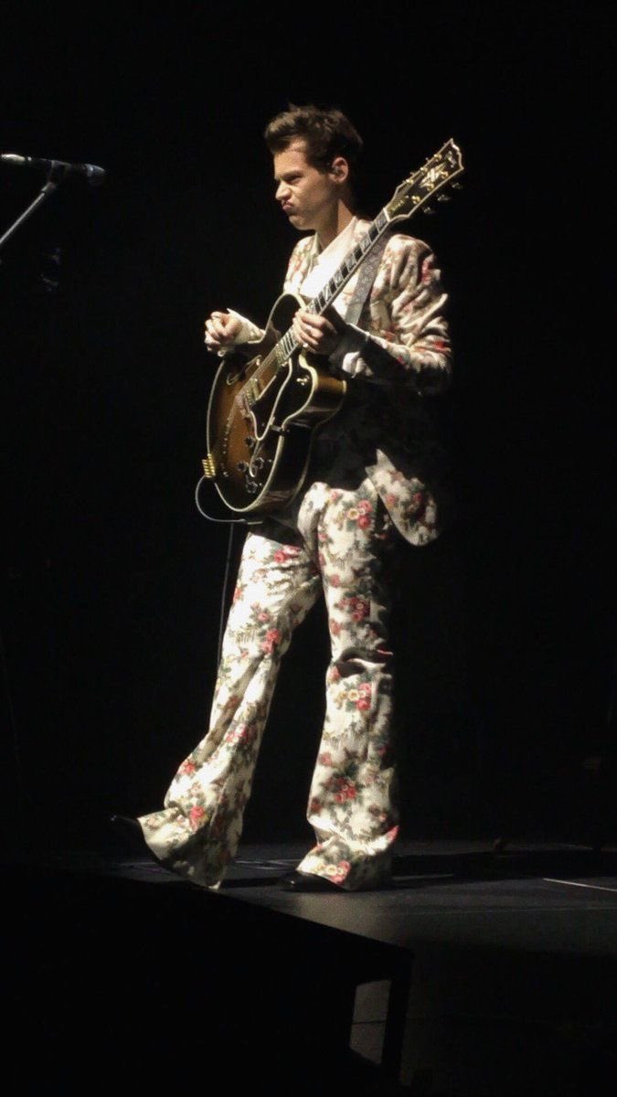 a thread of harry styles wearing this gucci floral printed velvet suit only